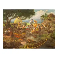Tinikling by Fernando Amorsolo, oil on canvas, sold Nov 2024