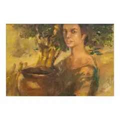 Onib Olmedo, Untitled (Lady with Her Jar), oil on canvas