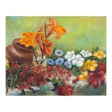 Nena Saguil, Still Life with Flowers, oil on canvas