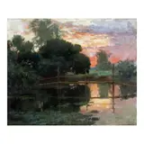 Fernando Amorsolo, Bamboo Bridge over a River, oil on canvas