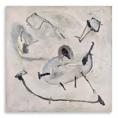 Untitled (Abstract) by Bernardo Pacquing, oil on wood, sold Sep 2024
