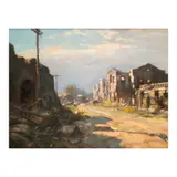 Ruins of War by Fernando Amorsolo, oil on canvas, sold Sep 2024