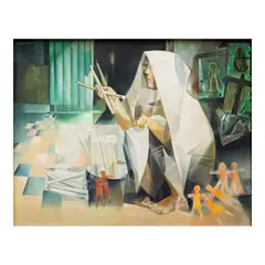 Vicente Manansala, Candle Vendor, oil on canvas