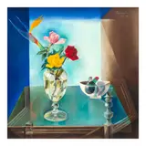 Vicente Manansala, Roses with Bird of Paradise, oil on canvas