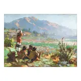 Igorots Overlooking the Cordilleras by Fernando Amorsolo, oil on wood, sold Sep 2024