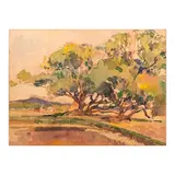 Vicente Manansala, Landscape, watercolor on paper mounted on board
