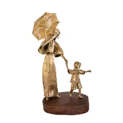 Mother and Child by Michael Cacnio, brass, sold Sep 2024
