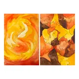 Hernando Ocampo, a.) Abstraction 13 b.) Abstraction 21, watercolor on paper