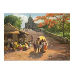 Fernando Amorsolo, Fire Tree, oil on canvas
