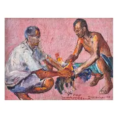 Diosdado Lorenzo, Sabungero, oil on board