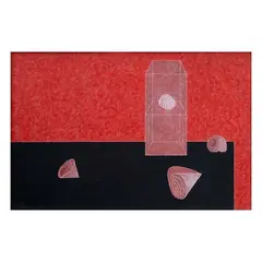 Boxes and Shells No. 1 by Arturo Luz, acrylic on canvas, sold Sep 2024