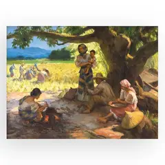 Under The Mango Tree by Fernando Amorsolo, oil on canvas, sold Sep 2024