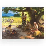 Under The Mango Tree by Fernando Amorsolo, oil on canvas, sold Sep 2024