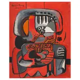Untitled (Abstract) by Federico Aguilar Alcuaz, oil on canvas, sold Sep 2024