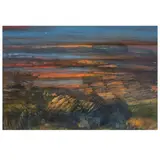 Crimson Beach by Juvenal Sansó Garrit, acrylic on paper, sold Sep 2024