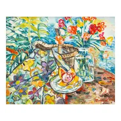 Still Life by Norma Belleza, oil on canvas, sold Jun 2024
