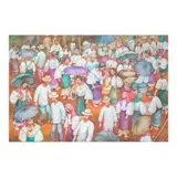 Antonio Mahilum, Market Scene, oil on canvas