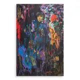 Pacita Abad, Sandra's Mysterious World, oil and mixed media on panel