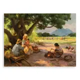 Under The Mango Tree by Fernando Amorsolo, oil on canvas, sold Jun 2024