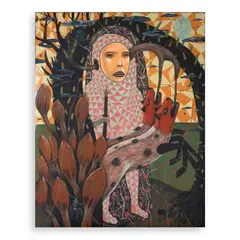 Rodel Tapaya, Kabigat Visits The Earthworld, acrylic on canvas