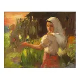 Tabacco Vendor by Fernando Amorsolo, oil on canvas, sold Jun 2024