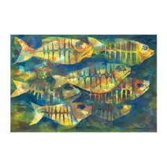 Vicente Manansala, Fish, watercolor on paper