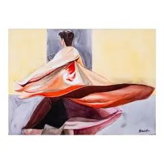 Isadora in Motion by Benedicto Cabrera, watercolor on paper, sold Jun 2024