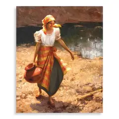 Fernando Amorsolo, Water Carrier, oil on wood