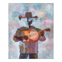 Guitar Player by Romeo Tabuena, oil on canvas, sold Mar 2024
