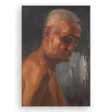 Fabian dela Rosa, The Old Servant, oil on wood