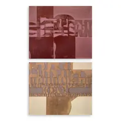 Rodolfo Samonte, a.) Gathering Darkness  b.) Barricades, a.) relief and lacquer<br /> b.) relief and lacquer