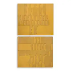 a.) Savannah I b.) Savannah III by Rodolfo Samonte, a.) lacquer and polymer on wood <br /> b.) lacquer and polymer on wood, sold Mar 2024