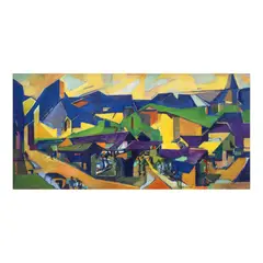 Paysage by Macario Vitalis, oil on canvas, sold Mar 2024