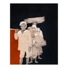 Refugees by Benedicto Cabrera, acrylic on paper, sold Mar 2024