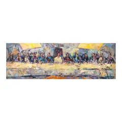 Last Supper (La Cene) by Macario Vitalis, oil on canvas, sold Mar 2024