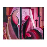Nena Saguil, Three Marys (Three Monks), oil on wood