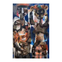 Vicente Manansala, Vendors, oil on canvas