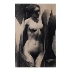 Nude by Vicente Manansala, charcoal on paper, sold Mar 2024