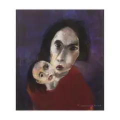 Onib Olmedo, Mother and Child, pastel on felt paper