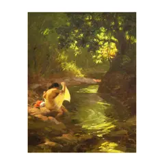 Lavandera by Fernando Amorsolo, oil on canvas, sold Mar 2024