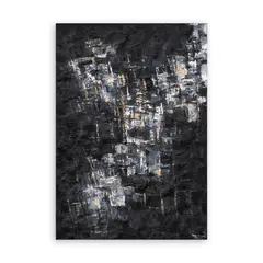 Composition en noir et blanc (Composition in Black and White) by Nena Saguil, oil on canvas, sold Mar 2024