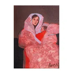 Mother and Child by Benedicto Cabrera, acrylic on canvas, sold Mar 2024