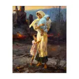 Ang Mga Ulila by Fernando Amorsolo, oil on canvas, sold Mar 2024