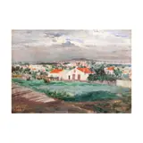 Juan Luna, Landscape in Bilbao, oil on wood