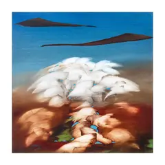 Untitled (Mindscape Search Series) by Justin Nuyda, oil on canvas, sold Mar 2024