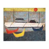 Hugo Yonzon jr., Boats, oil on masonite board