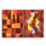 Hernando R. Ocampo, a) Abstract b) Abstract, oil on board each