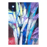 White Moon by Mauro Malang Santos, gouache on paper, sold Dec 2023