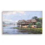 Fabian dela Rosa, Orilla del Rio Pasig, pastel on canvas