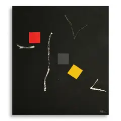 Abstract Improvisation 1 by Arturo Luz, acrylic collage, sold Sep 2023
